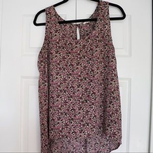 Flower Print Sleeveless Blouse